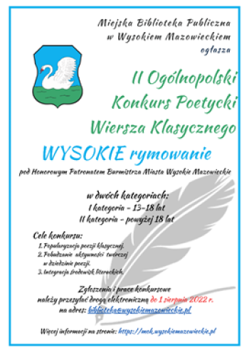 II Og&oacute;lnopolski Konkurs Poetycki Wiersza Klasycznego "WYSOKIE rymowanie"