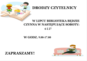 Biblioteka otwarta w soboty-  lipiec