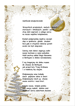 Wsp&oacute;lne kolędowanie