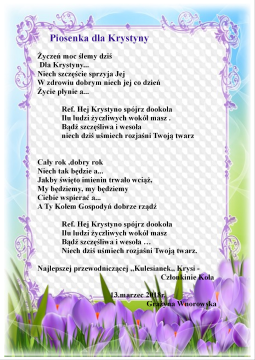 piosenka dla krystyny