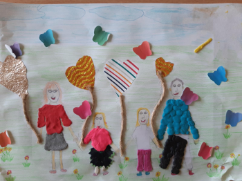 Portret rodziny - prace wykonane na Piknik Rodzinny