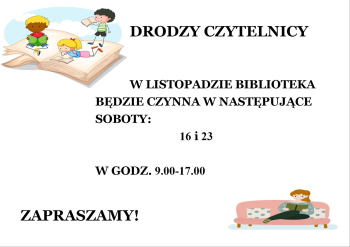 Biblioteka otwarta w soboty- listopad