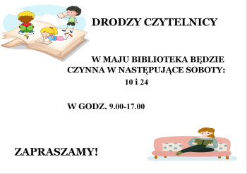 Biblioteka otwarta w soboty - maj Biblioteka otwarta w soboty - maj
