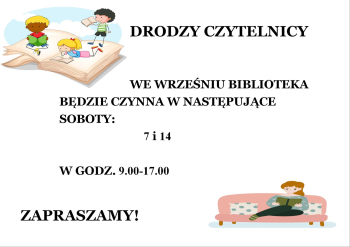 Biblioteka otwarta w soboty- wrzesień