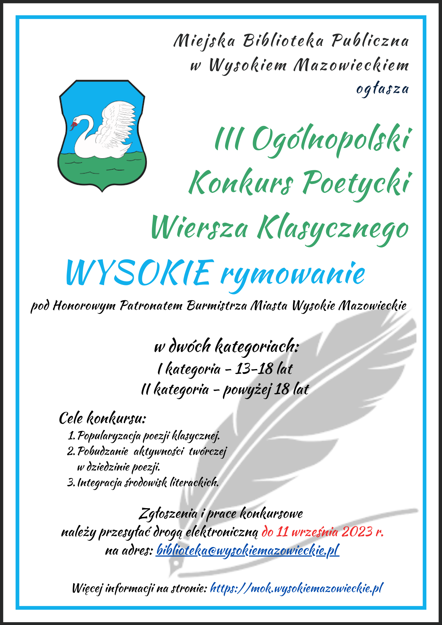 III Ogólnopolski Konkurs Poetycki Wiersza Klasycznego WYSOKIE rymowanie