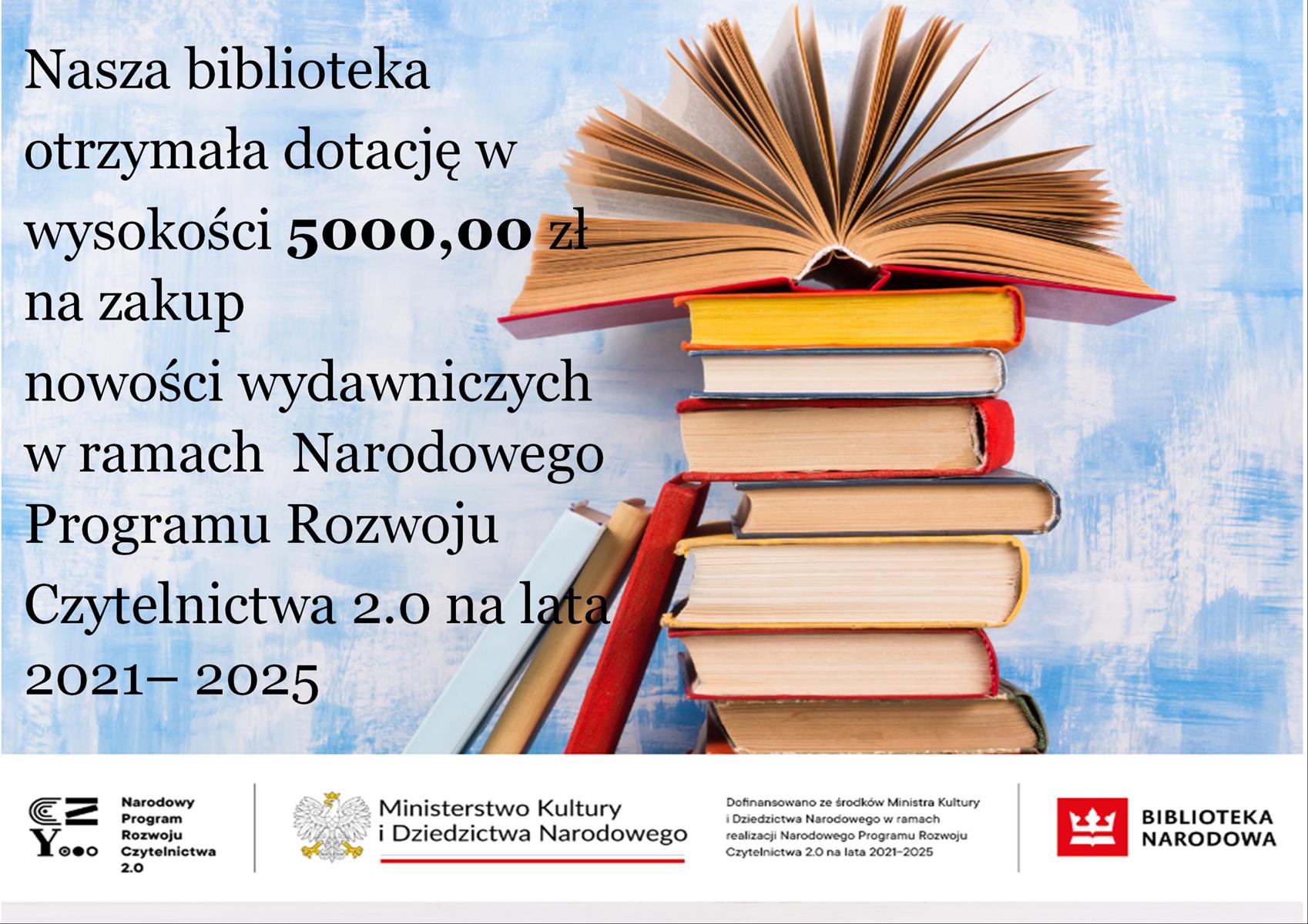 Dotacja na nowe książki - 5000,00 zł