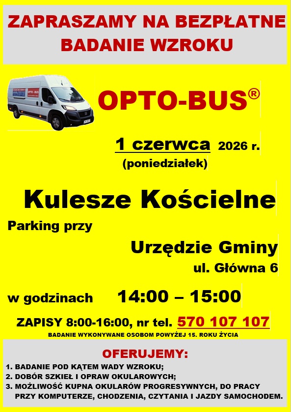 Opto-bus - bezpłatne badanie wzroku